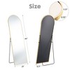 Infurnic Full Length Mirrors Elegant Wall Mirror with Stand Aluminum Alloy Thin Frame for Living Room, Clothing Shop, Gold, 21"*0.55"*64" - 3 of 4