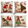 Lomsoe 4pcs Christmas Elf Theme Pillow Covers Modern Decorative Cushion Cheerful Christmas Pattern, Decorative Pillowcases, Home Decorators. - 2 of 4