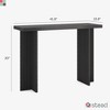 Stead Fluted Console Table - Solid Wood Entryway Table - Fluted Cross Bass and Rectangular Top (Black) - 4 of 4