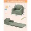 Kids Couch, 2-in-1 Convertible Teddy Fleece Fabric Toddler Sofa Chair, Soft Fold Out Couch Lounger for Kids, Comfy Children's Sofa Bed - 2 of 4