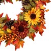 Northlight Sunflower and Pine Cone Artificial Thanksgiving Wreath - 24" - 4 of 4
