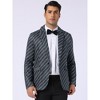 INSPIRE CHIC Men's Single Breasted Notch Lapel Business Stripes Pattern Blazer - 2 of 4