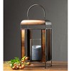 Bronze Metal Candle Holder with Glass Hurricane Stand - 3 of 3