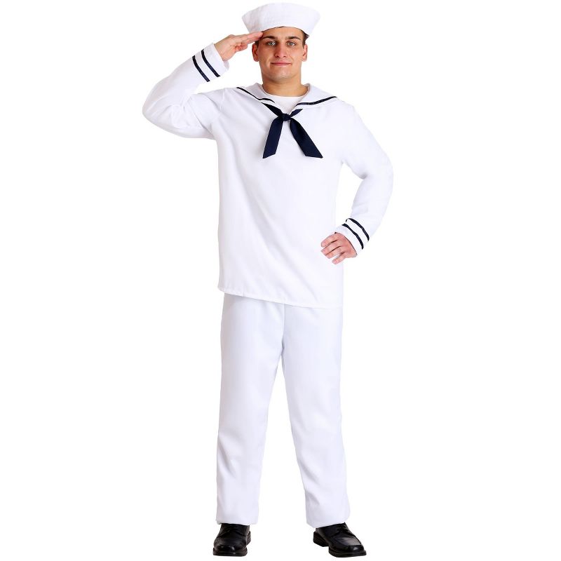 HalloweenCostumes.com Men's White Sailor Costume, 1 of 3