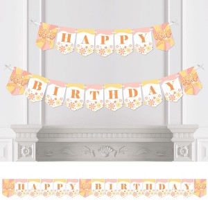 Big Dot of Happiness Stay Groovy - Hippie Birthday Party Bunting Banner - Party Decorations - Happy Birthday - 1 of 4