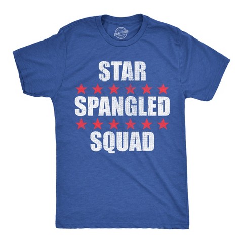 Мужские футболки Crazy Dog T-Shirts, Inc. Mens Funny T Shirts Star Spangled Squad Sarcastic Fourth Of July Graphic Novelty Tee for Men - Crazy Dog Men's T Shirt For Fourth Of July Royal L