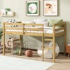 Dolonm Solid Rubber Wood Twin Loft Bed with Ladder, Low-Height Design & Strengthened Slats, 78.6"L x 42.5"W x 44.3"H, Ample Under-Bed Storage - 3 of 4