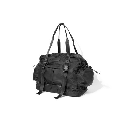 Black Polyester Yoga Gym Bag with Multiple Pockets