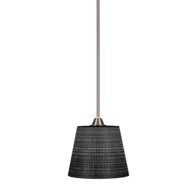 Toltec Lighting Paramount 1 - Light Pendant in  Brushed Nickel with 10" Black Matrix Shade