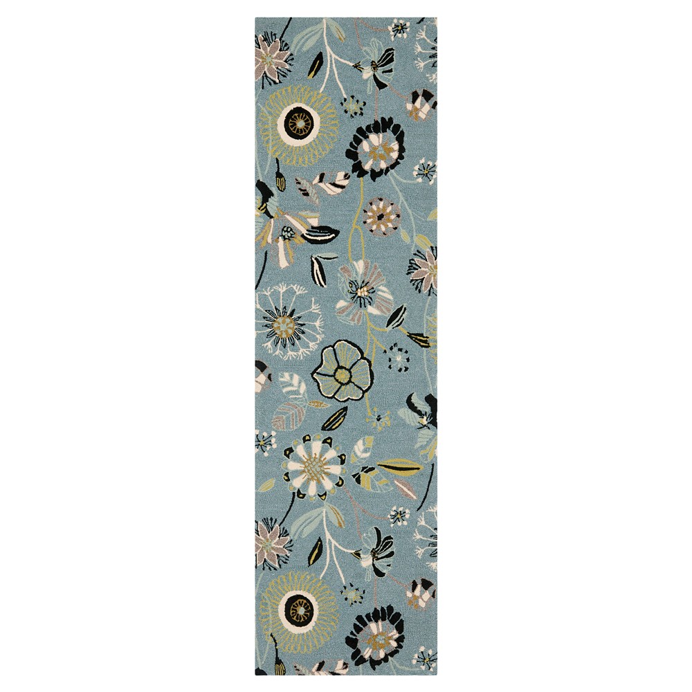 2'x6' Hooked Carrara Rug Blue/Multi - Safavieh