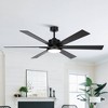 Parrot Uncle 65" Modern Black Integrated LED Ceiling Fan with Light and Remote Control - 2 of 4