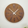 VIP Wood 16 in. Brown Mid Century Wall Clock - 2 of 4