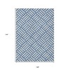 Blue And Ivory Geometric Washable Indoor Outdoor Area Rug - 3 of 4
