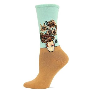 Van Gogh's Sunflowers Crew Socks (Women's Sizes Adult Medium) from the Sock Panda - 1 of 3