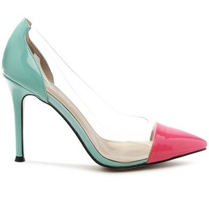 Candace Clear Patent Faux Leather Detail Pumps Women - 1 of 4
