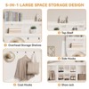 71 Inch 3-in-1 Hall Tree, Entryway Bench with Coat Rack, Wood Entryway Shoe Storage Bench,White - 4 of 4