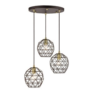 Livex Lighting Geometrix 3 - Light Pendant in  Bronze - 1 of 1