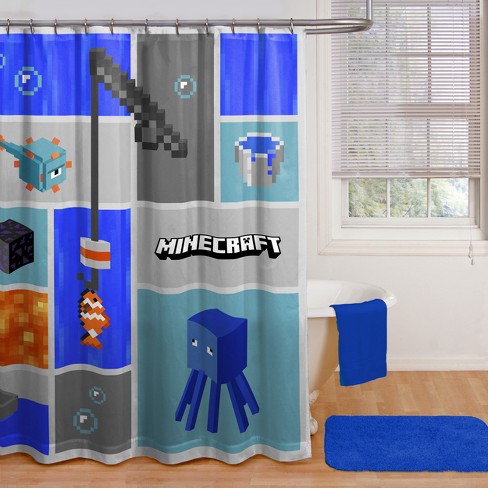 Minecraft Shower Curtain Blue Target