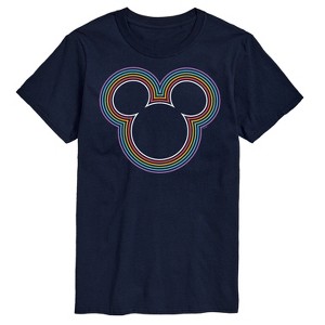 Men's - Disney - Mickey Logo Rainbow Outline Short Sleeve Graphic T-Shirt - 1 of 4
