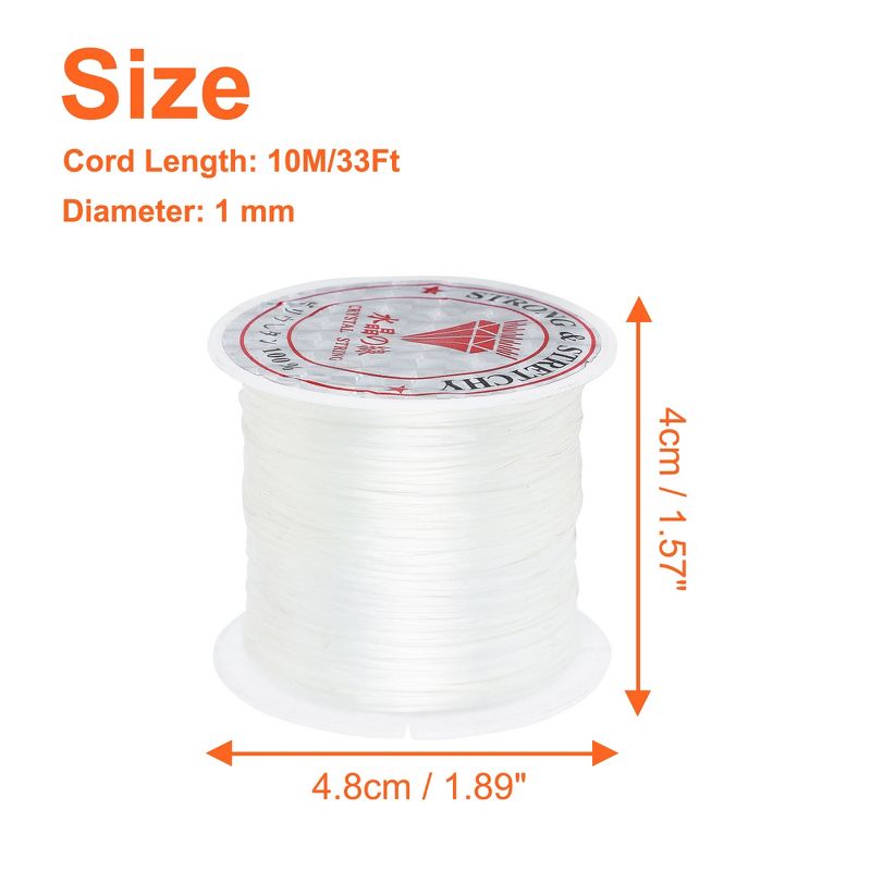 Unique Bargains Jewelry Bracelet Stretchy Elastic Thread Beading String Cord 10Meter Long White, 4 of 8