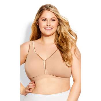 Womens Plus Size Bras No Underwire Comfortable Full Coverage Push Up Bra V  Neck Wireless Back Closure Everyday Bras, A01_beige, Large : :  Clothing, Shoes & Accessories