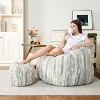 Hooseng Bean Bag Chair with Ottoman, Floral Shaped Bean Bag Sofa with Dutch Velvet Cover & Memory Foam Filler for Adults, Bedroom, Living Room, Dorm - 3 of 4