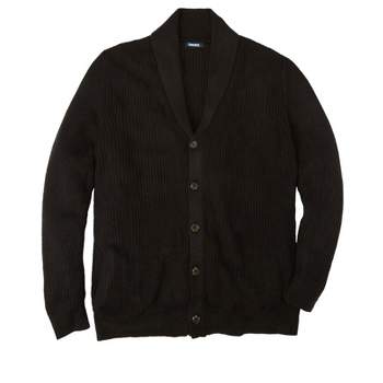 KingSize Men's Big & Tall Shaker Knit Shawl-Collar Cardigan Sweater