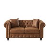 63.5" Tech Fabric Chesterfield 3-Seater Sofa with Button Tufted, Nail Trim & 2 Pillows - 4 of 4