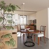 3 Piece Round Dining Table Set for 2, Bistro Dining Set Kitchen Table Set Space-saving Breakfast Table Set with 2 Upholstered Chairs - ModernLuxe - 2 of 4
