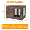 Wooden Dog Crate Table with Tray, Dog House Kennel & Side End Table Cage - 4 of 4