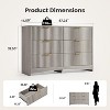Amada Modern 6 Drawer Dresser, Fluted Wood Chest of Drawers with Rounded Corners, Pre-Installed Drawer Slides, Dresser TV Stand, Grey - 2 of 4