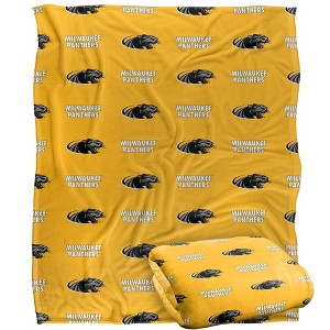 University Of Wisconsin Milwaukee Logo Pattern Silky 50x60 Blanket, 1 Sided - 1 of 4