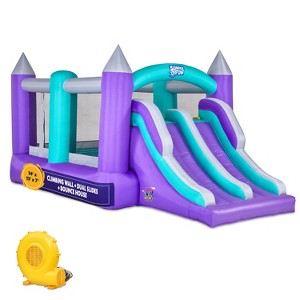 Sunny & Fun Inflatable Bounce House with Dual Slides – Purple Bouncy Castle for Kids’ Outdoor Fun - 1 of 4
