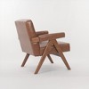 CAVINAS PU Leather Accent Chair with Inverted V-shaped Wooden Legs,Comfy Upholstered Living Room Chairs,Reading Chairs for Living Room - 4 of 4
