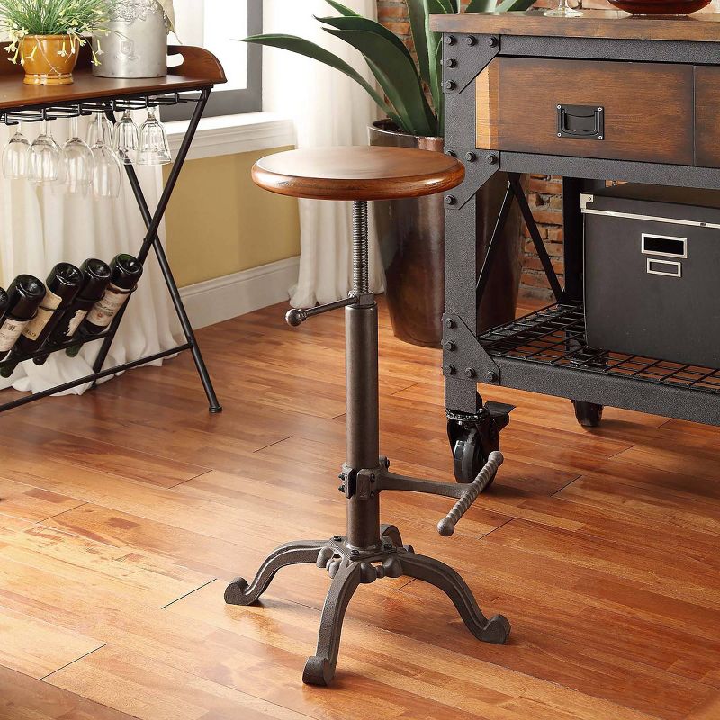 Jackson Adjustable Barstool Metal/Chestnut - Carolina Chair &#38; Table, 4 of 6