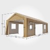 PE+ Steel Frame Carport Canopy, 10x20/12x20/13x20 FT Portable Garage with 4 Doors & 4 Windows, Waterproof Shelter in Gray/Khaki/White/Green - 3 of 4