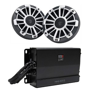 MB Quart Powersports Nautic 2 Channel Class D Amplifier w/ Marine Speaker Pair - 1 of 4