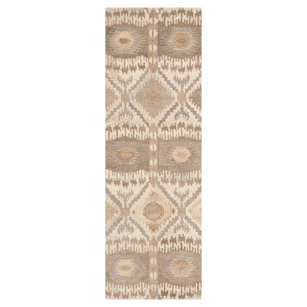 2'3inx9' Runner Abstract Tufted Runner Natural - Safavieh