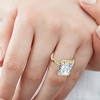 Pompeii3 Certified 4Ct Radiant Solitaire Diamond Engagement Ring 14k Gold or Pt Lab Created - 3 of 4