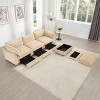 L-Shaped Sectional Sofa with Footstool, 3-Seater Sofa with Pull-Out Storage Drawers, Upholstered Chenille Sofa with Cushion-Coolbibila - 3 of 4