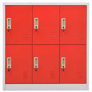 vidaXL Locker Cabinet Gray and red Steel Medium Locker Cabinet - 1 of 4