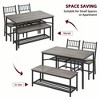Dining Table Set for 4, Kitchen Table Set for 4 with Upholstered Bench and 2 Chairs - 4 of 4