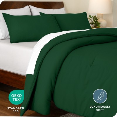 Forest Green Queen Down Alternative Microfiber Comforter Set