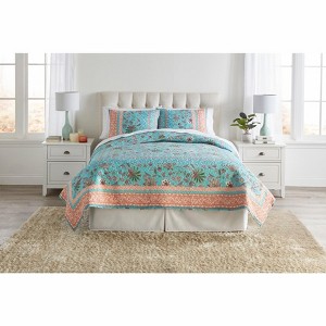 BrylaneHome Jacobean 3 Piece Quilt Set - 1 of 4