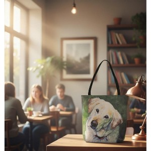 Yellow Lab Graphic Tote Bag 18x18 Inch – Reusable Polyester by Manual Woodworkers and Weavers - 1 of 3