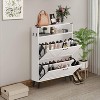 Freestanding Shoe Cabinet, 2 Flip Drawers Front Door Shoe Rack with Adjustable Shelf & Metal Legs, Shoe Rack for Front Door Entrance - 4 of 4