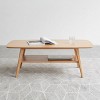 INFURNIC Desks Solid Wood Coffee Table with Dual Layer Storage Non-Toxic Eco-Friendly Design, Brown, 31.5"*19.69"*17.32" - 3 of 4