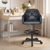 VECELO Drafting Chair with Adjustable Height PU Swivel Stool with Lumbar Support - 3 of 4