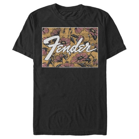 Men S Fender Floral Wallpaper Logo T Shirt Target