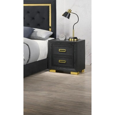 NicBex 2/4 Drawer Dresser for Bedroom,Modern Chest of Drawers with Gold Handles and Gold Legs for Living Room,Office,Entryway,Black